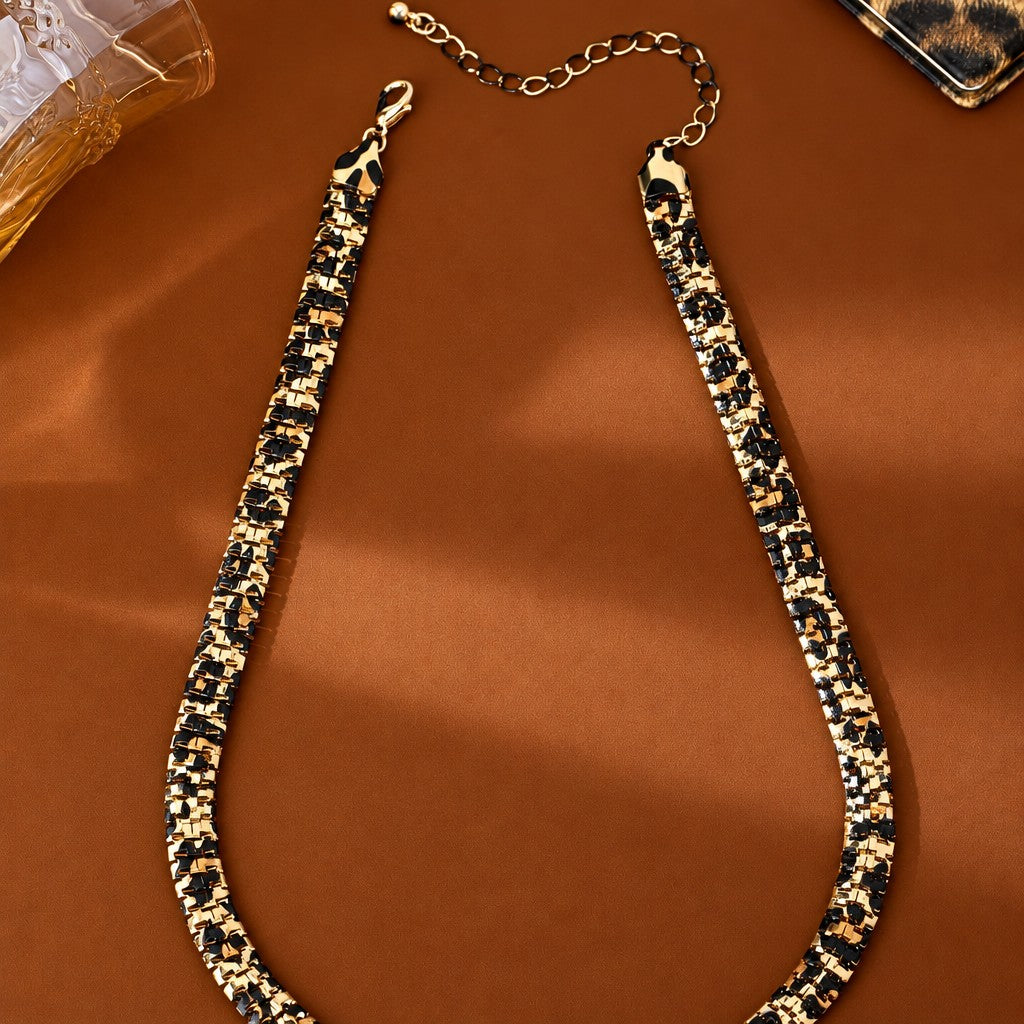 Classy Leopard Print Chain Necklace