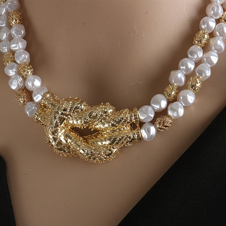 14k Vintage Baroque Pearl Rope Necklace