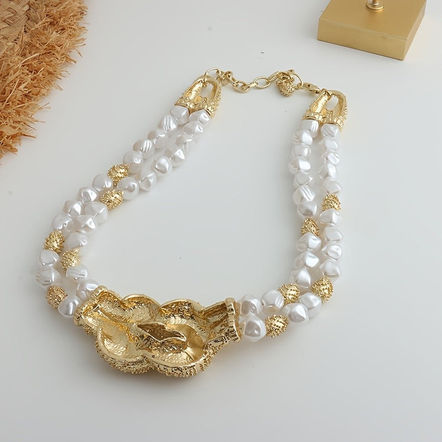 14k Vintage Baroque Pearl Rope Necklace