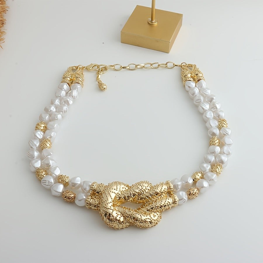 14k Vintage Baroque Pearl Rope Necklace