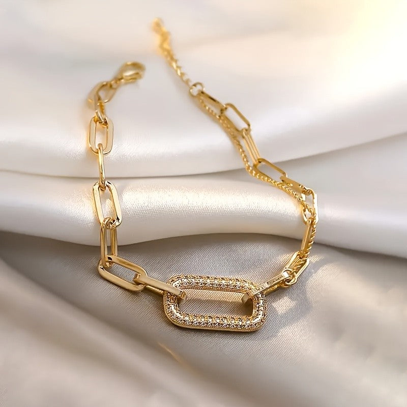 Classy Geometric Chain Bracelet