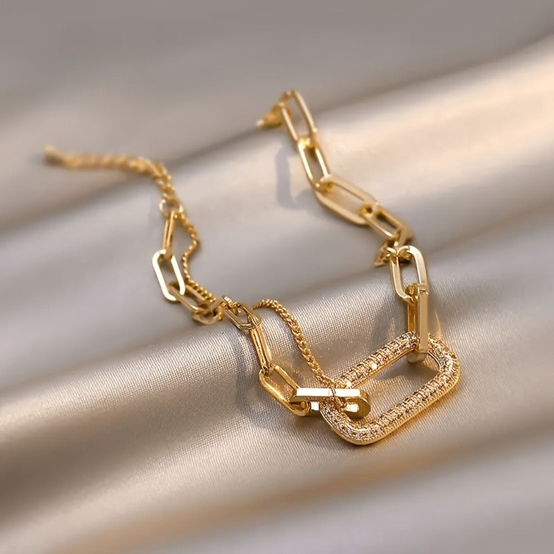 Classy Geometric Chain Bracelet