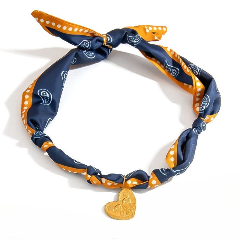 Boho Woven Scarf Nature Motif Necklace