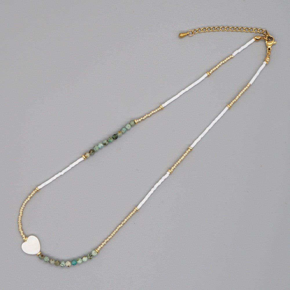 Dainty Shell Bar Pearl Necklace