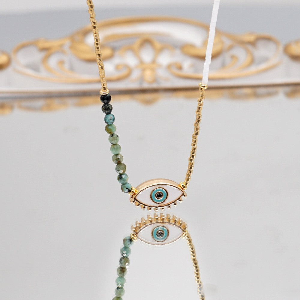 Dainty Shell Bar Pearl Necklace