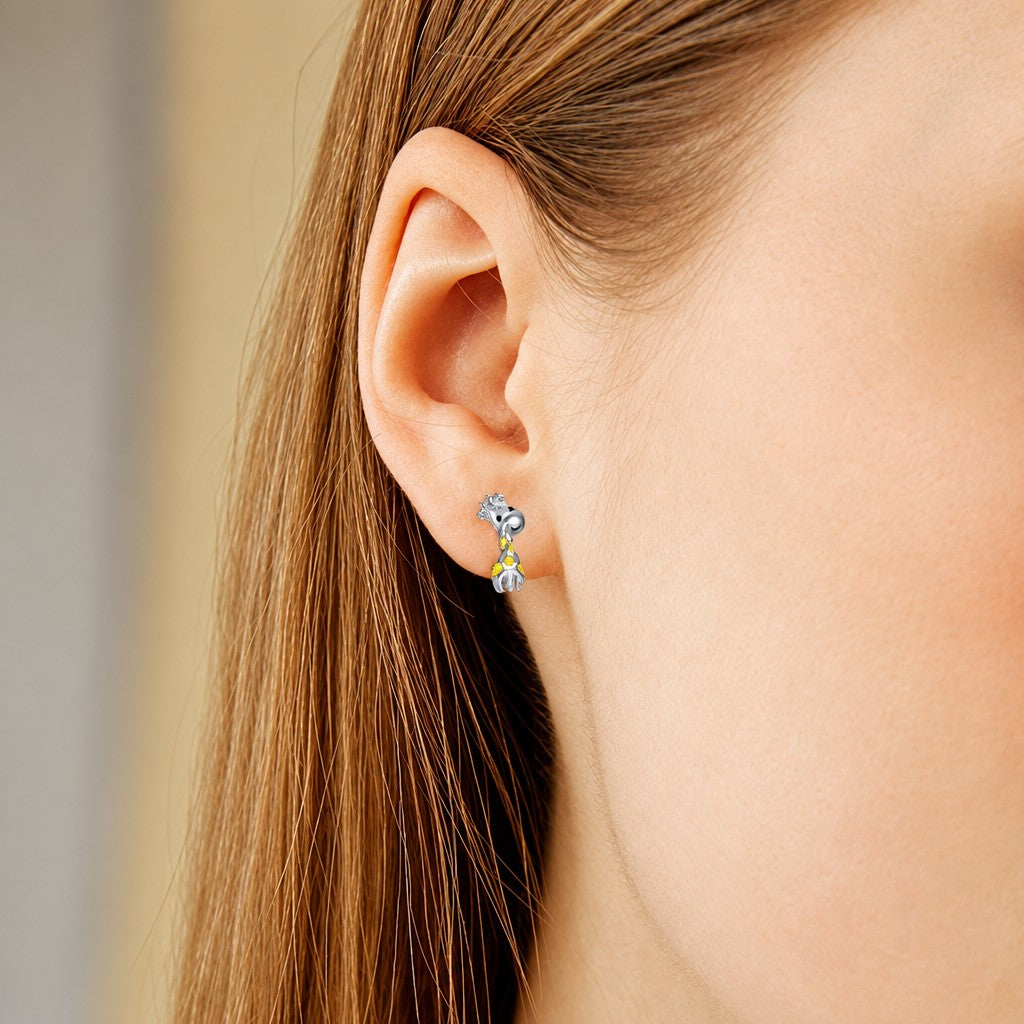 Dainty Yellow Giraffe Stud Earrings