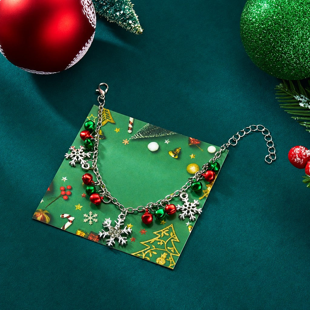 Dainty Snowflake Necklace and Bracelet Set