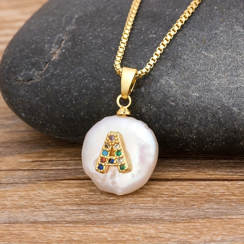 18k Dainty Colorful Initial Necklace