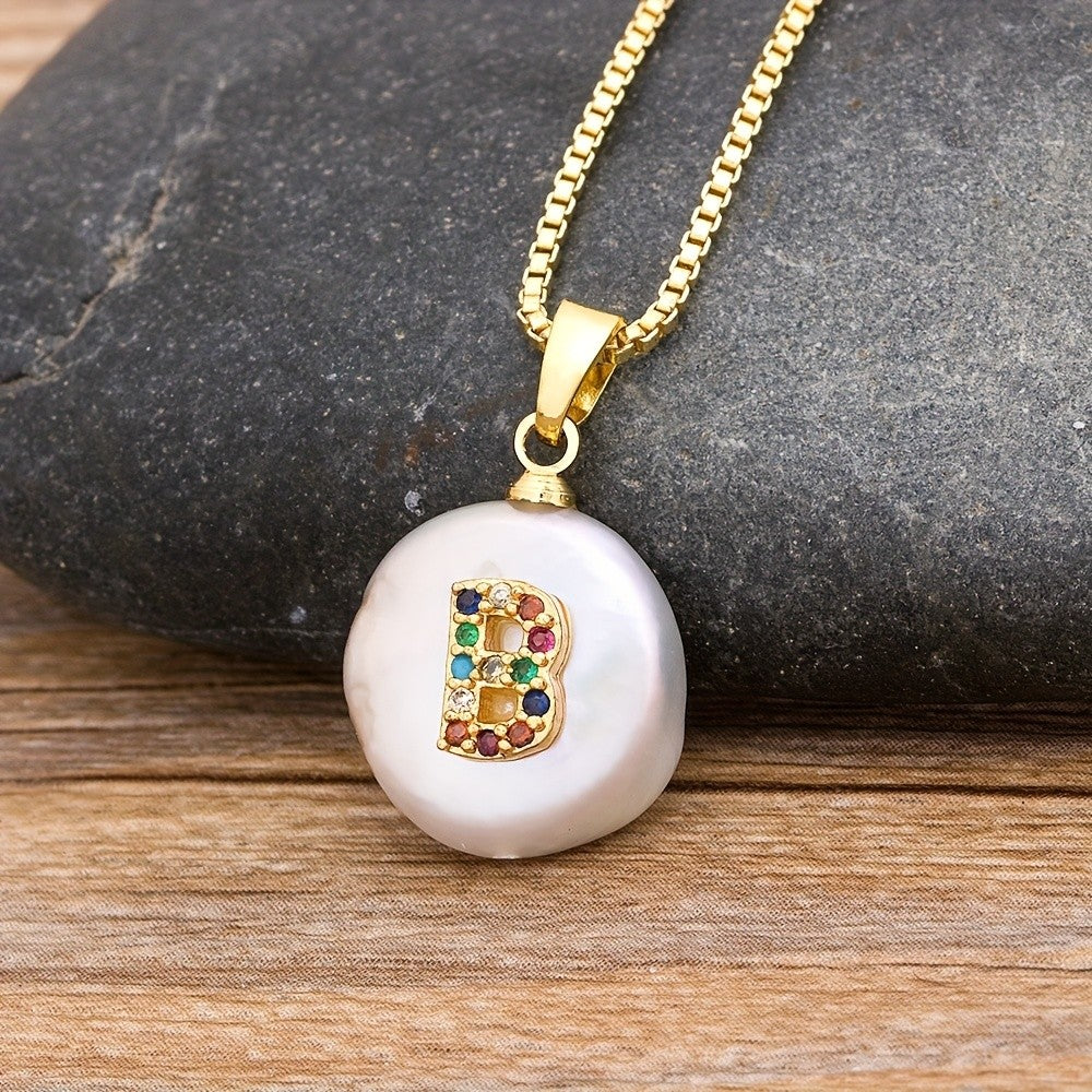 18k Dainty Colorful Initial Necklace