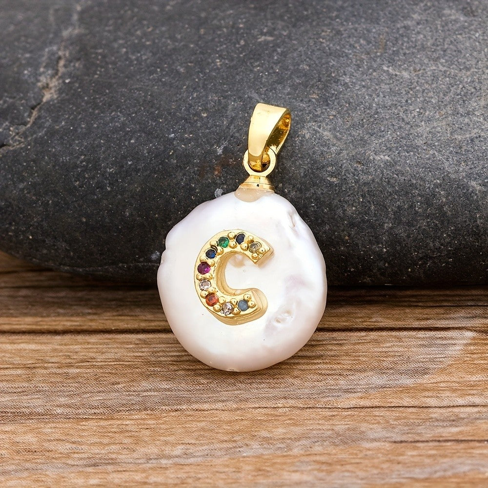 18k Dainty Colorful Initial Necklace