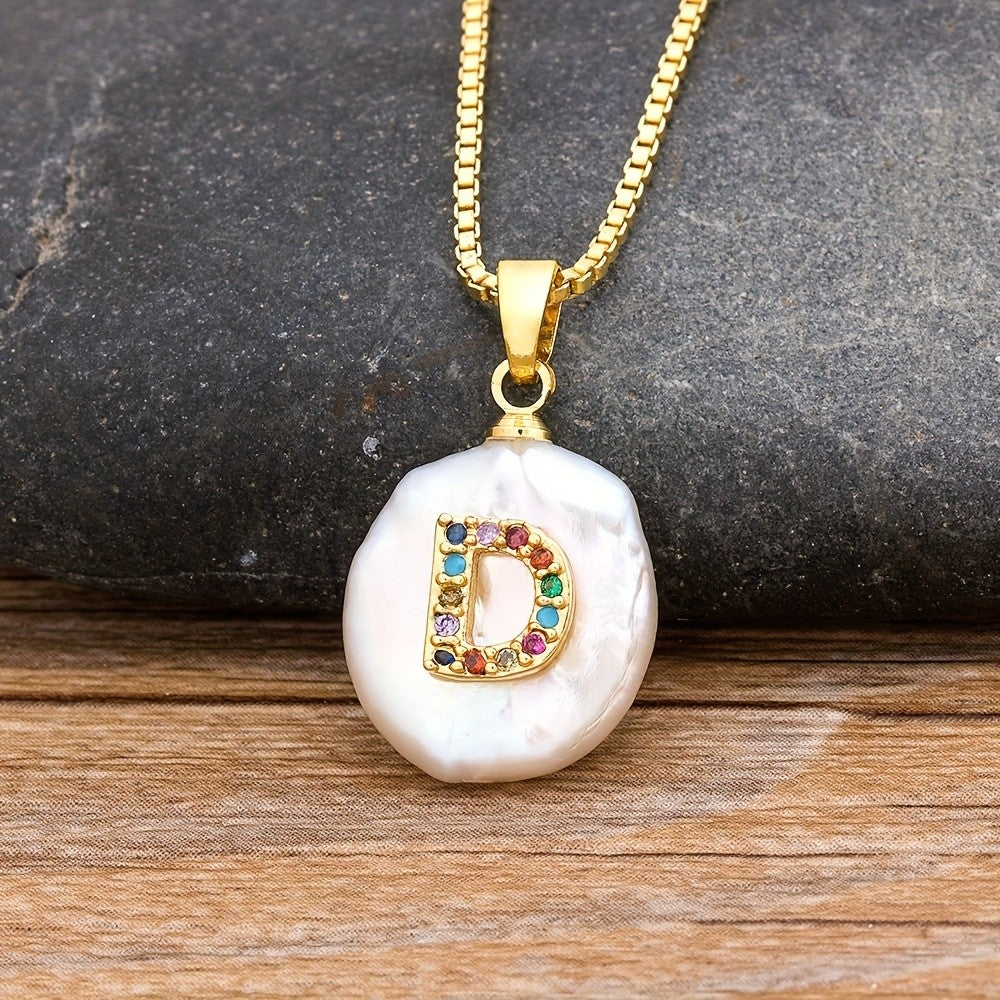 18k Dainty Colorful Initial Necklace