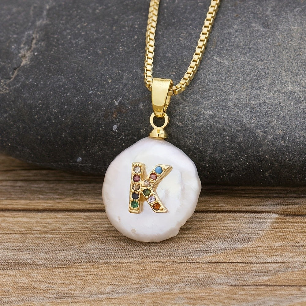 18k Dainty Colorful Initial Necklace