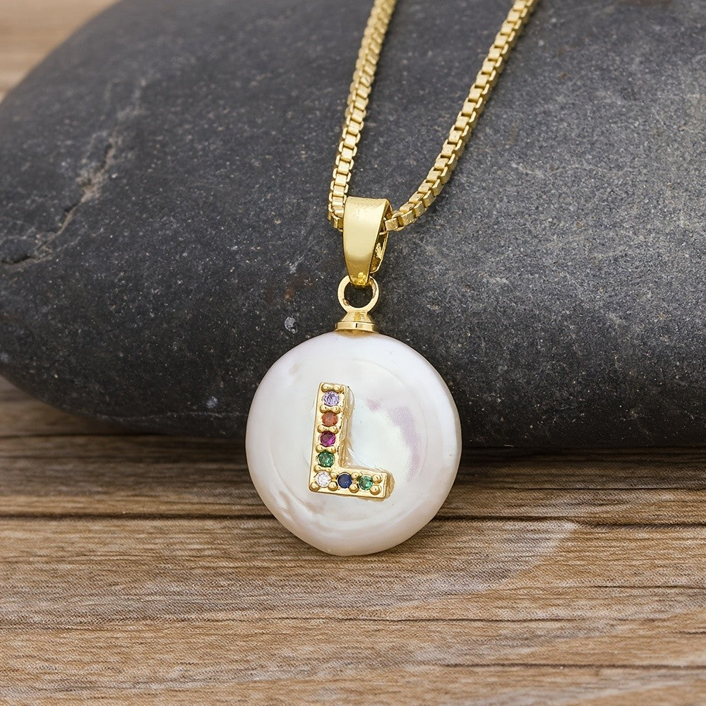18k Dainty Colorful Initial Necklace