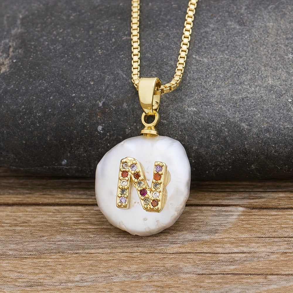 18k Dainty Colorful Initial Necklace