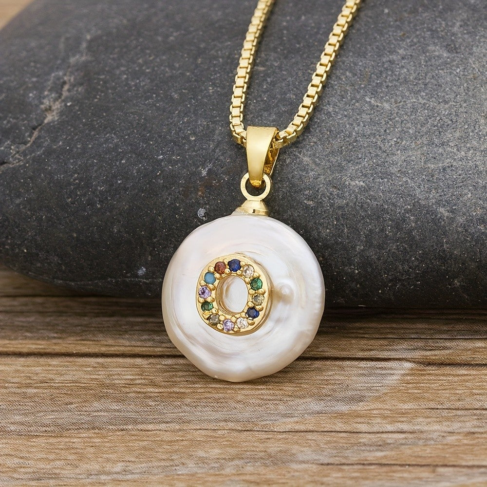 18k Dainty Colorful Initial Necklace