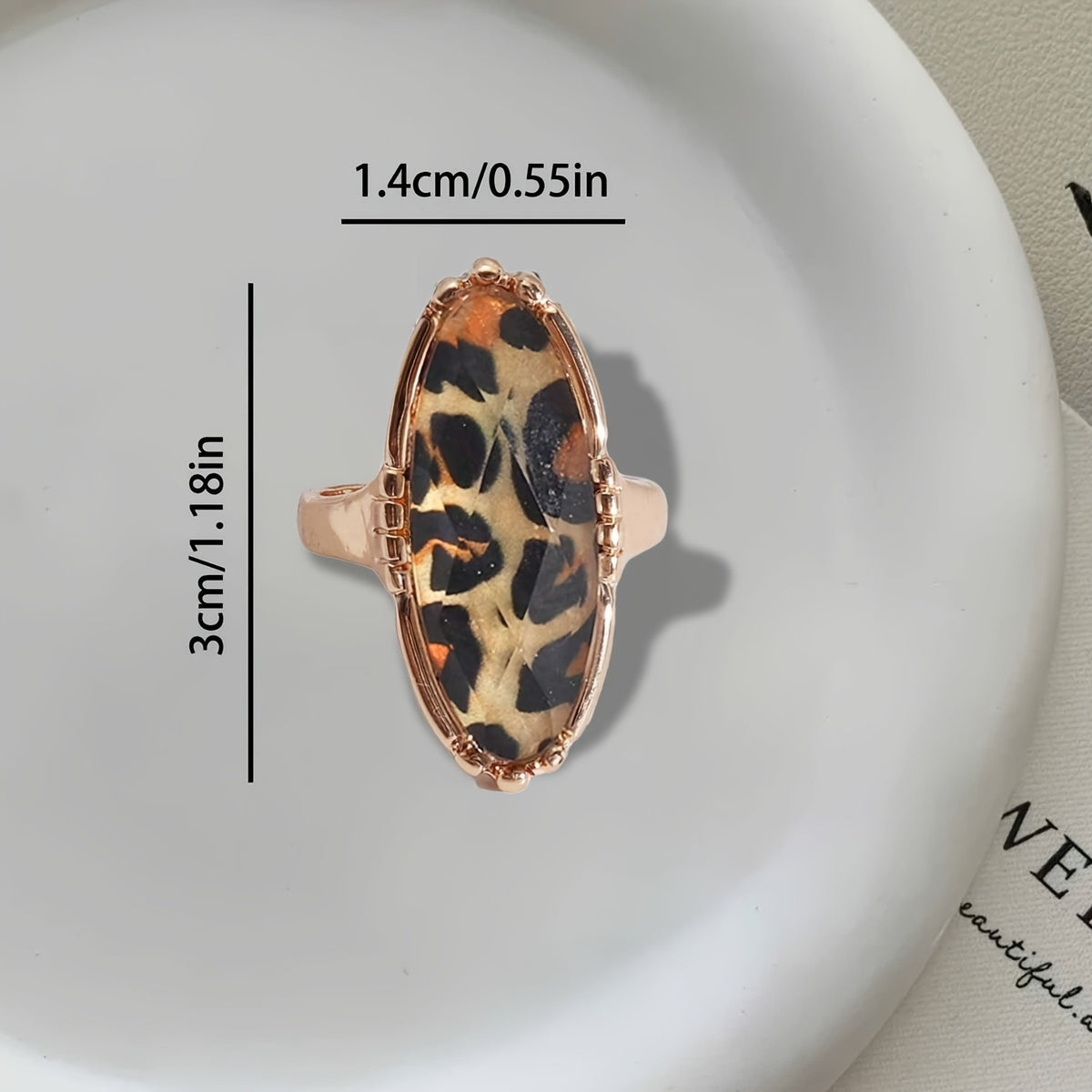 Classy Leopard Print Statement Ring
