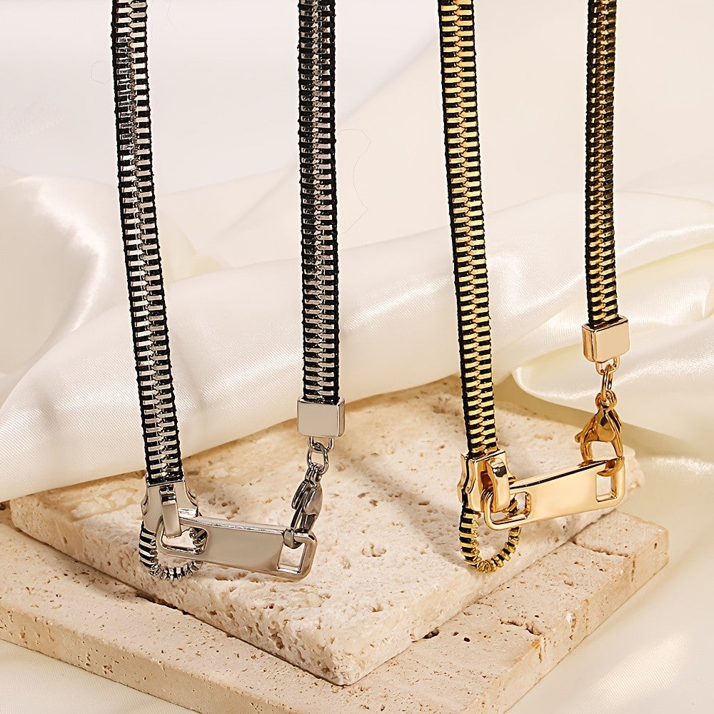 14k Funky Zipper Pull Necklace
