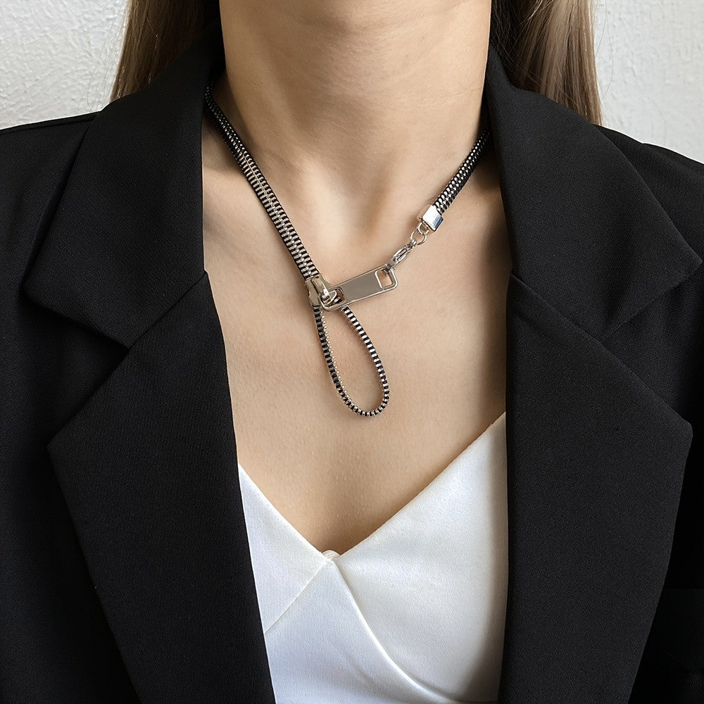 14k Funky Zipper Pull Necklace