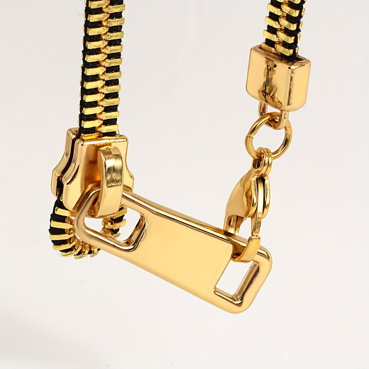 14k Funky Zipper Pull Necklace