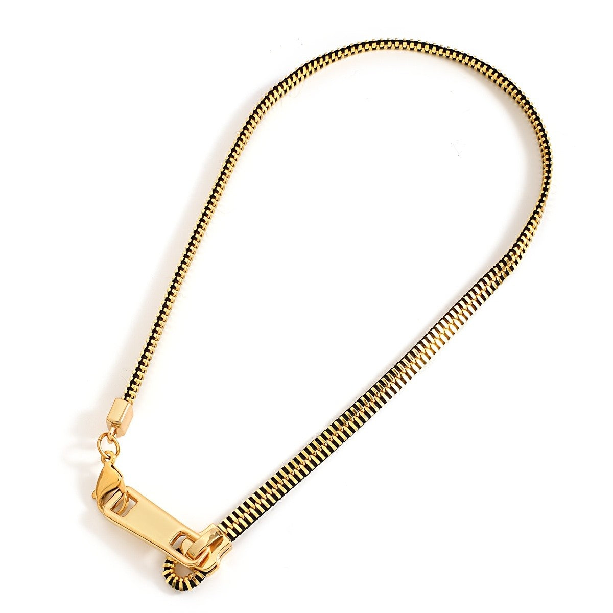 14k Funky Zipper Pull Necklace