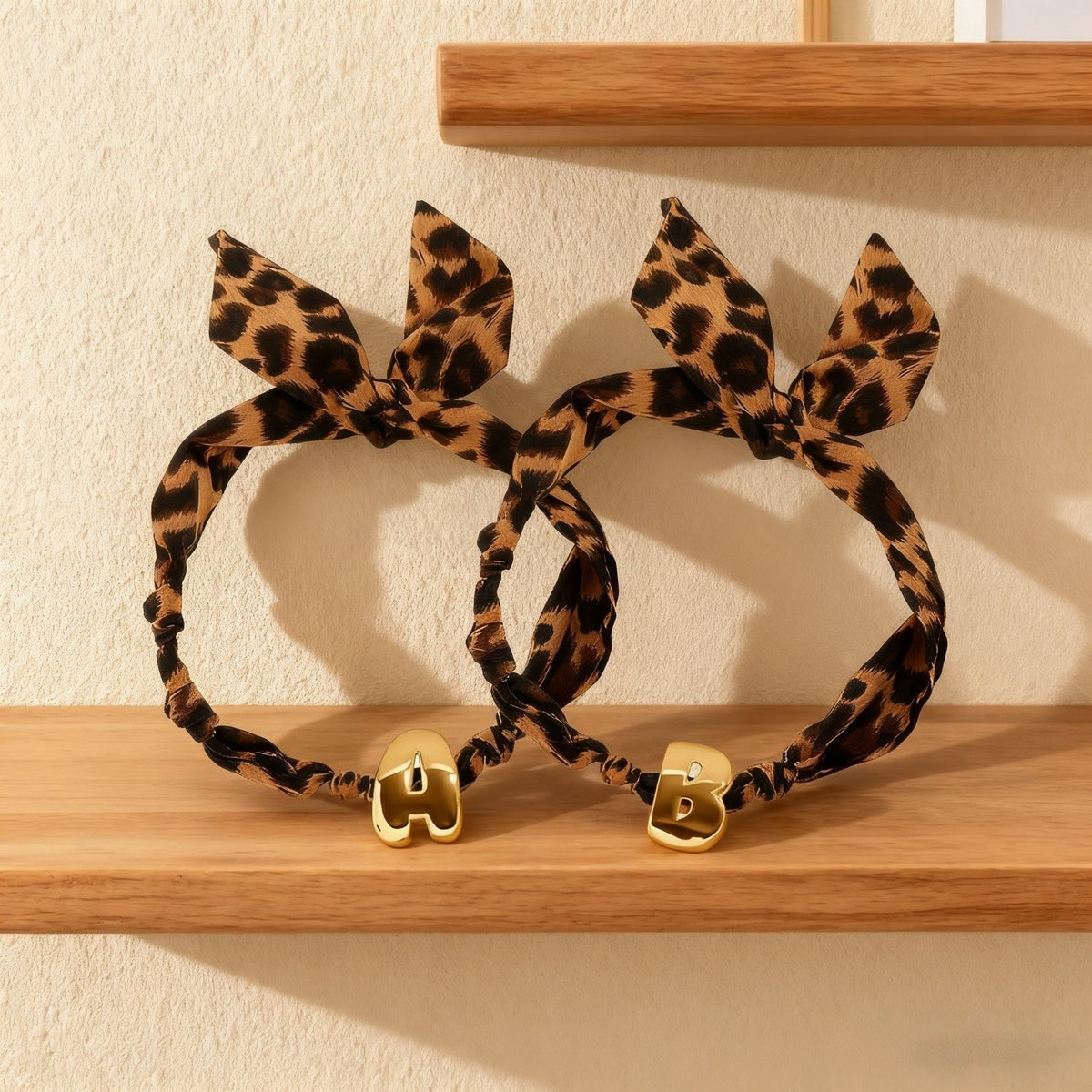 Vintage Leopard Print Initial Necklace