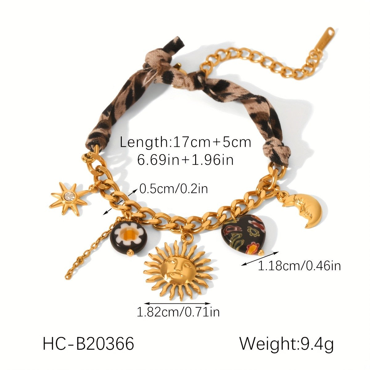 18k Boho Sun Leopard Print Necklace Set