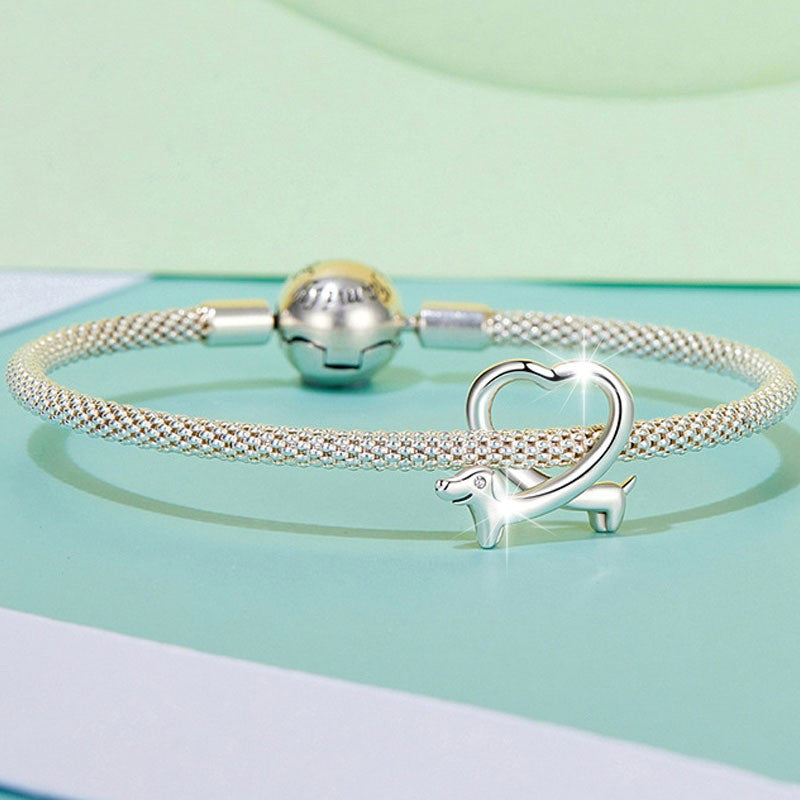 Romantic Dachshund Heart Pendant