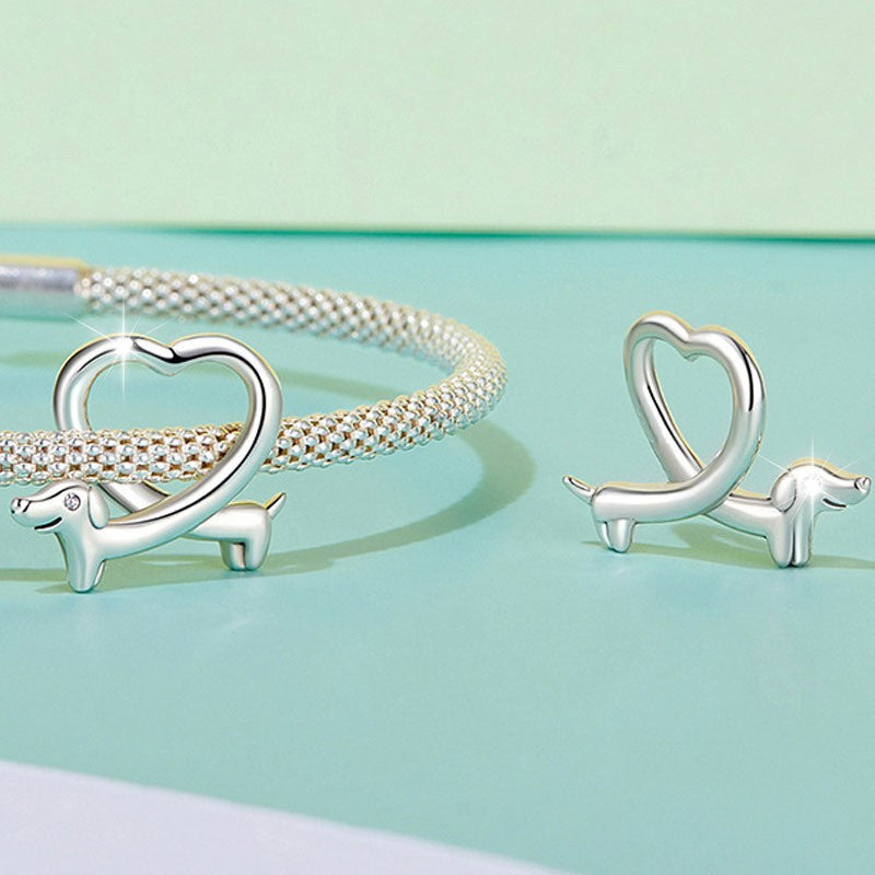 Romantic Dachshund Heart Pendant