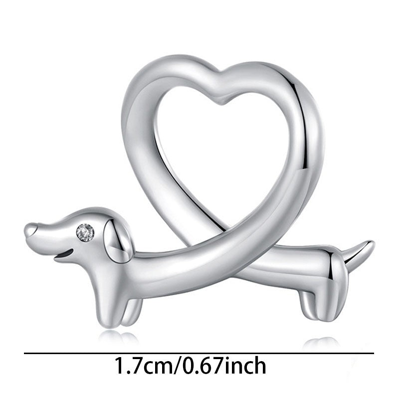 Romantic Dachshund Heart Pendant