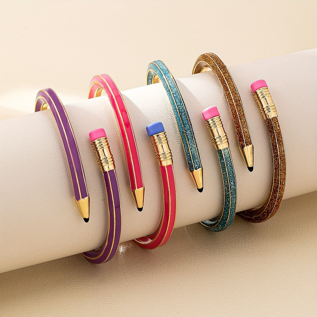 Classy Pencil Motif Bangle Bracelet