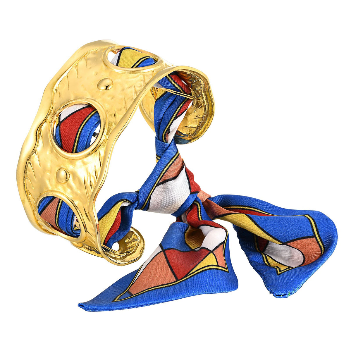 18k Vintage Scarf Knot Wide Cuff Bracelet