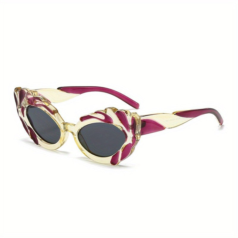 Classy Amber Floral Cat Eye Sunglasses