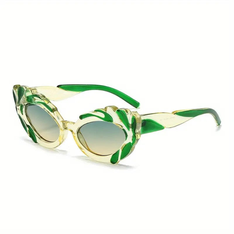 Classy Amber Floral Cat Eye Sunglasses