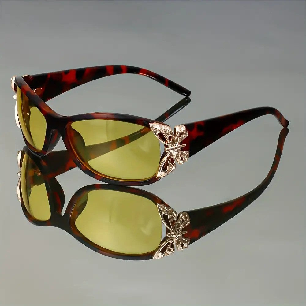 Elegant Butterfly Accent Sunglasses