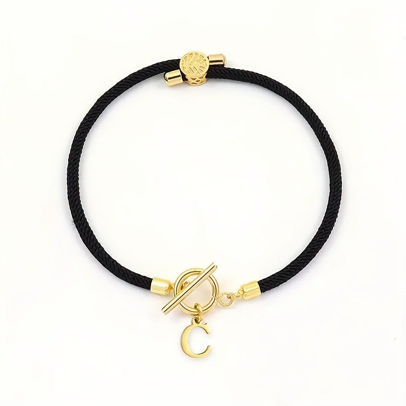 18k Boho Initial Letter Bracelet