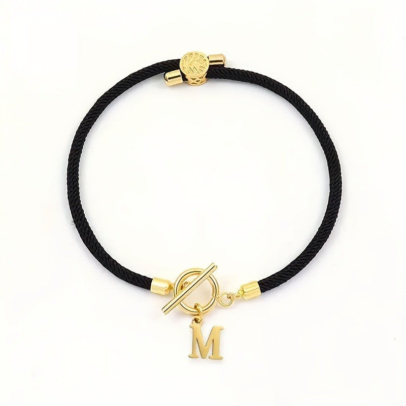 18k Boho Initial Letter Bracelet