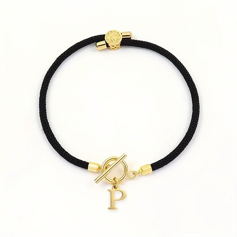 18k Boho Initial Letter Bracelet