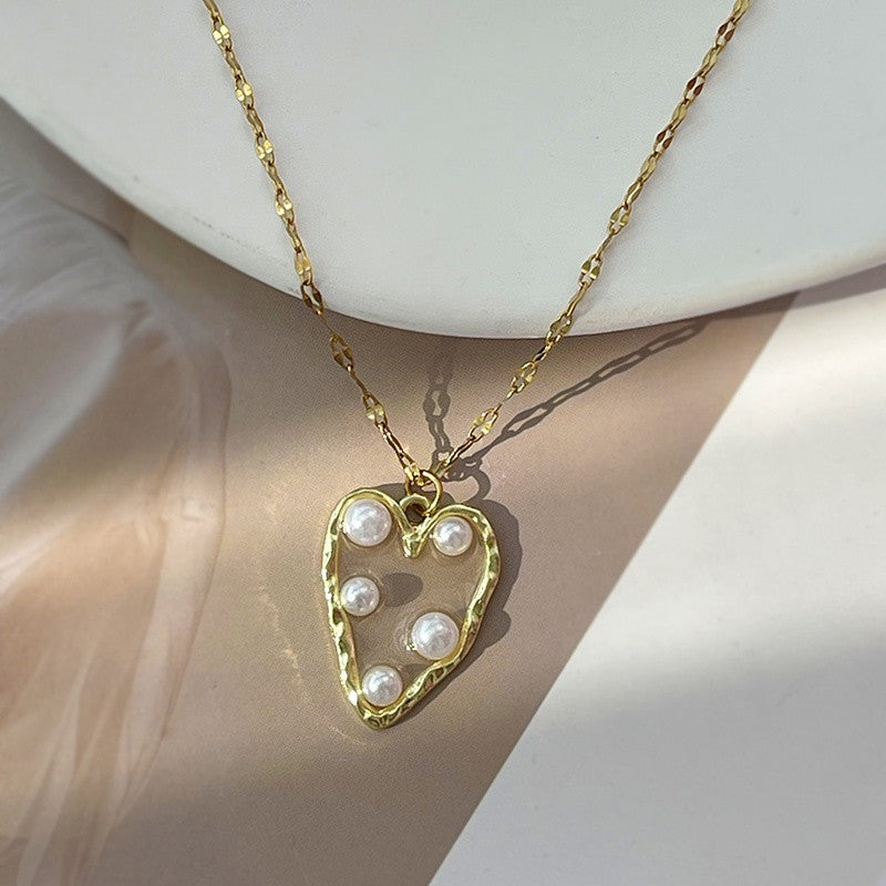 18k Romantic Resin Heart Scarf Necklace
