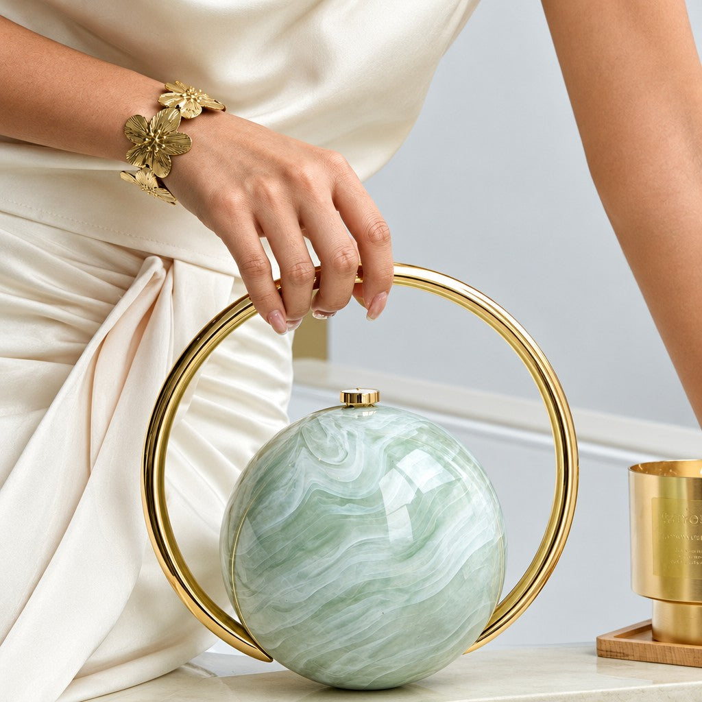 Elegant Tortoise Shell Sphere Clutch
