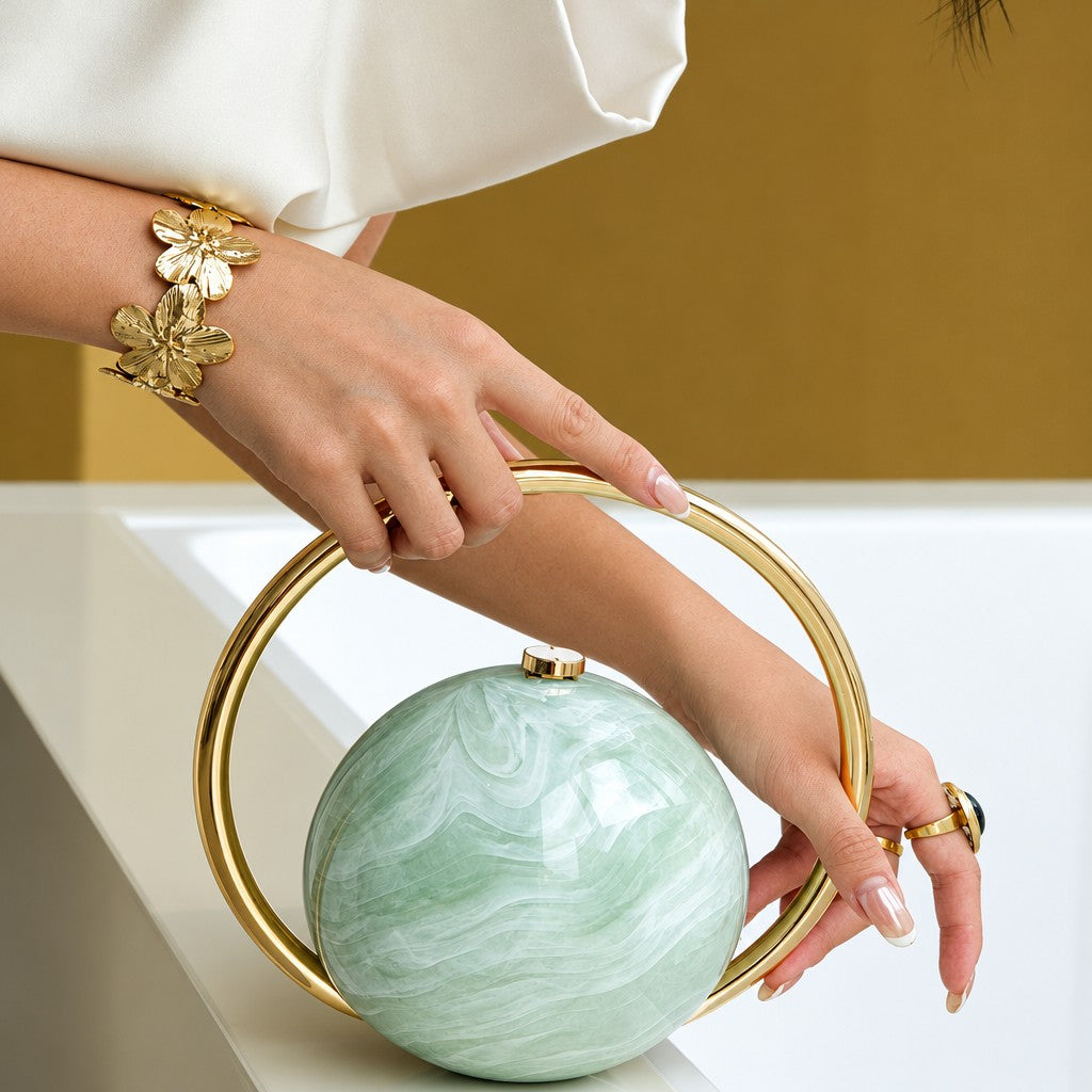 Elegant Tortoise Shell Sphere Clutch