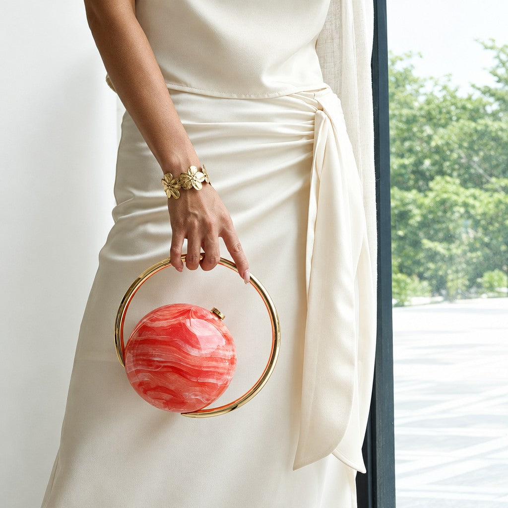Elegant Tortoise Shell Sphere Clutch