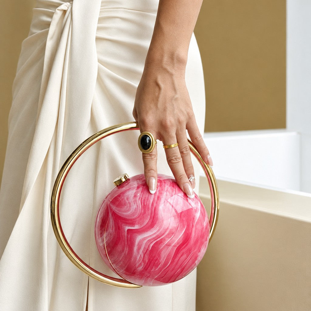 Elegant Tortoise Shell Sphere Clutch