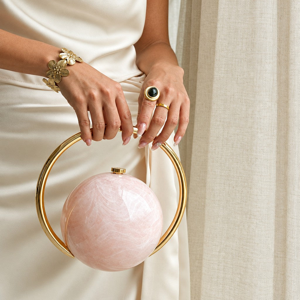Elegant Tortoise Shell Sphere Clutch