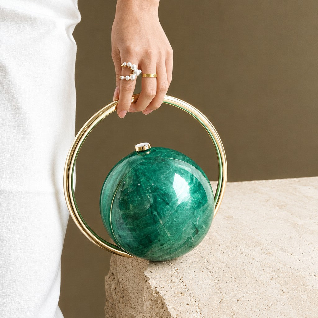 Elegant Tortoise Shell Sphere Clutch