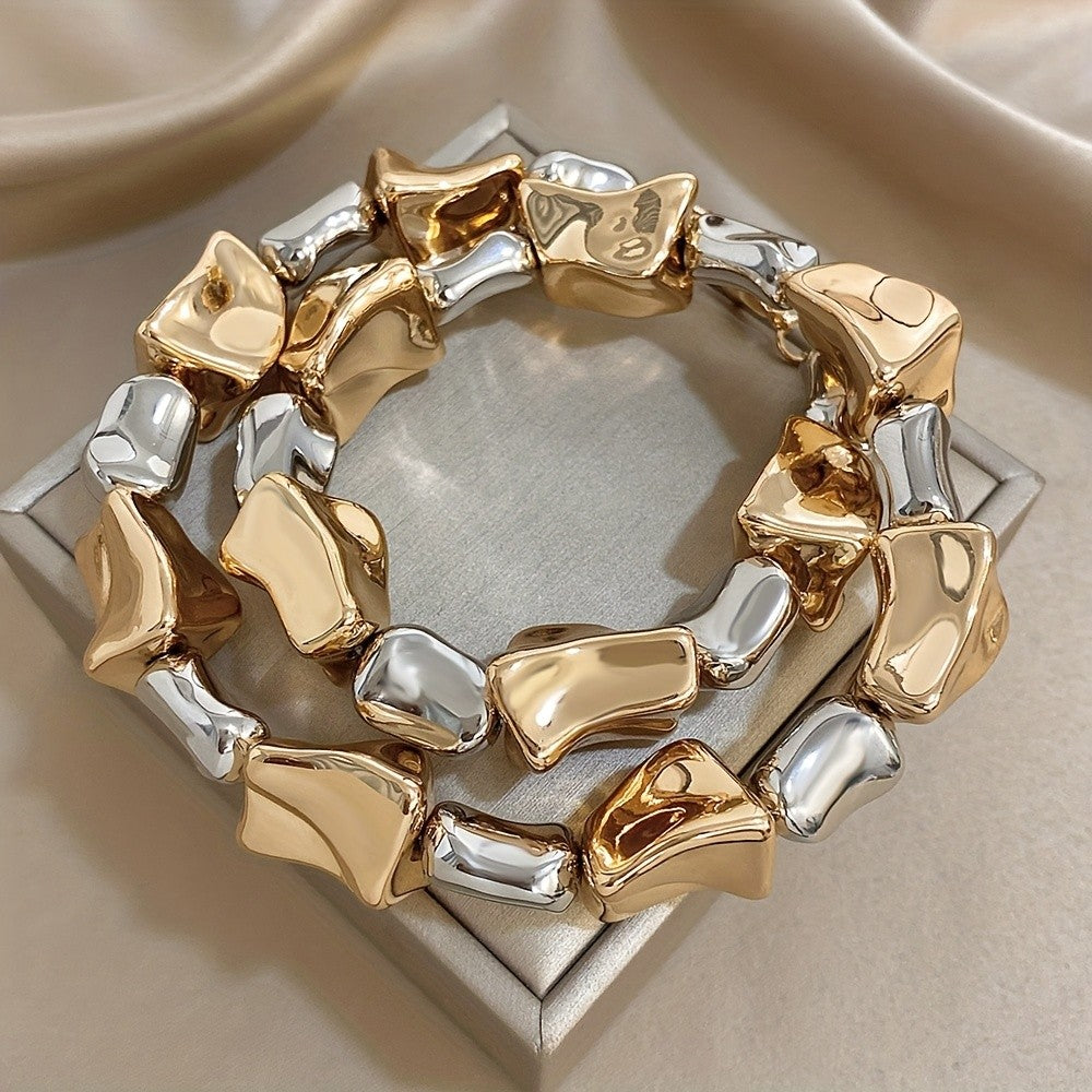 18k Elegant Irregular Chunky Bracelet