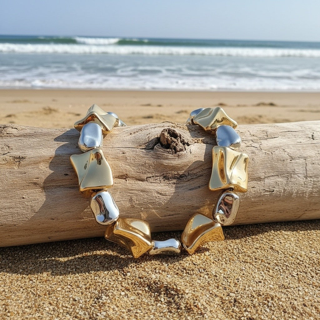 18k Elegant Irregular Chunky Bracelet