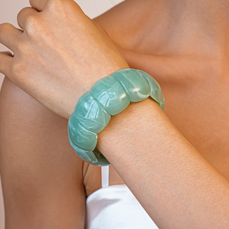 Elegant Marbled Acrylic Bracelet
