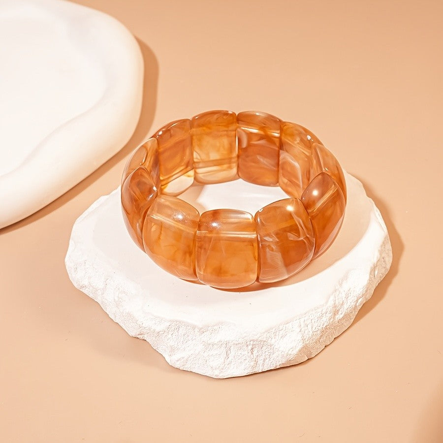Elegant Marbled Acrylic Bracelet