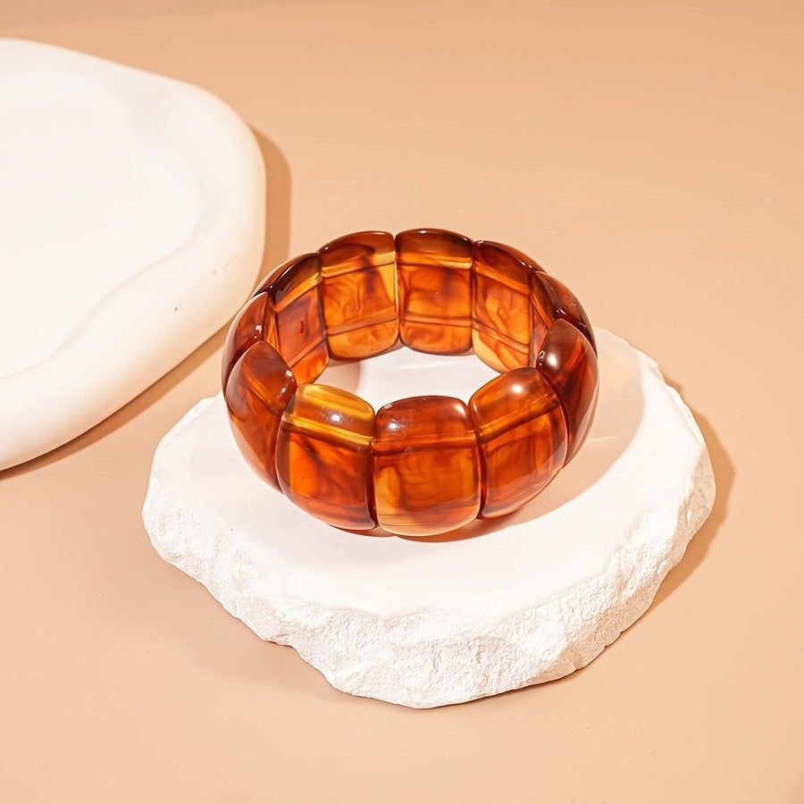 Elegant Marbled Acrylic Bracelet
