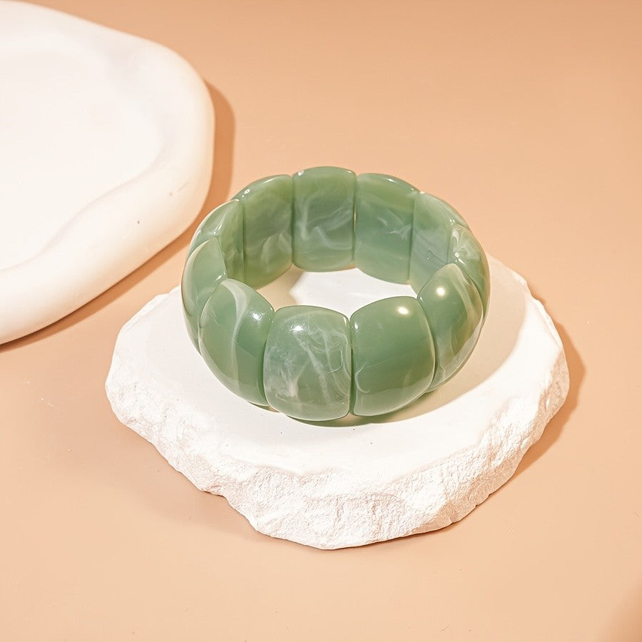 Elegant Marbled Acrylic Bracelet